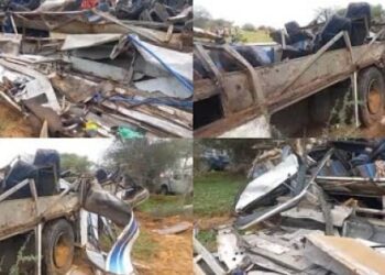 Accident mortel de Louga : Les images impressionnantes de l’épave du bus